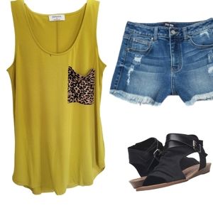 Leopard pocket tank top